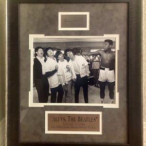 Muhammad Ali and the Beatles. Muhammed Ali signature engraved.
